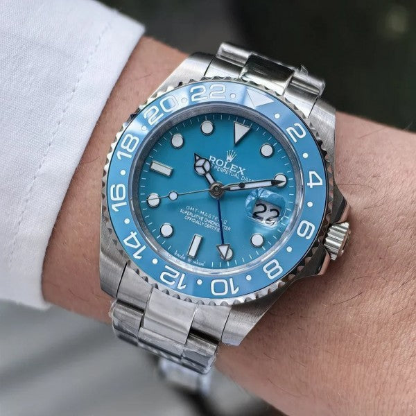 Role_x Oyster perpetual Gmt master Steel-Aqua Blue